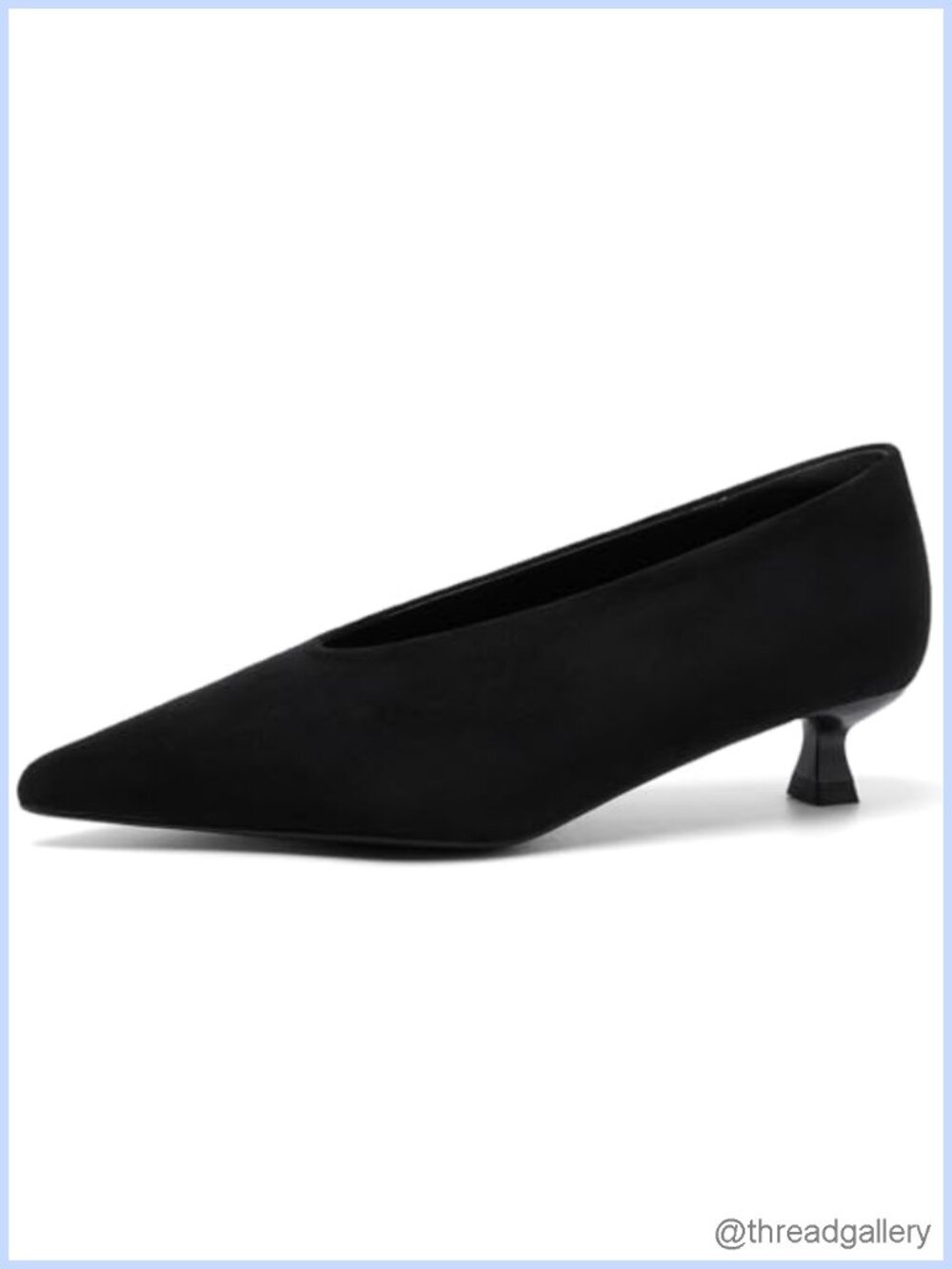 Kitten Heel Pointed Closed Toe Low Pumps - Suede Party Work Office